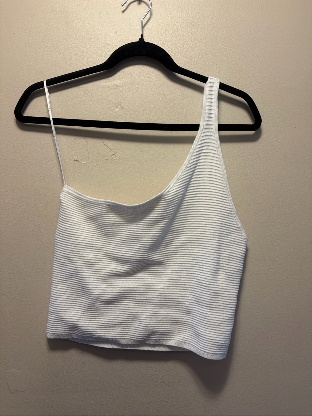 Twik White One-Shoulder Ribbed Tank Top